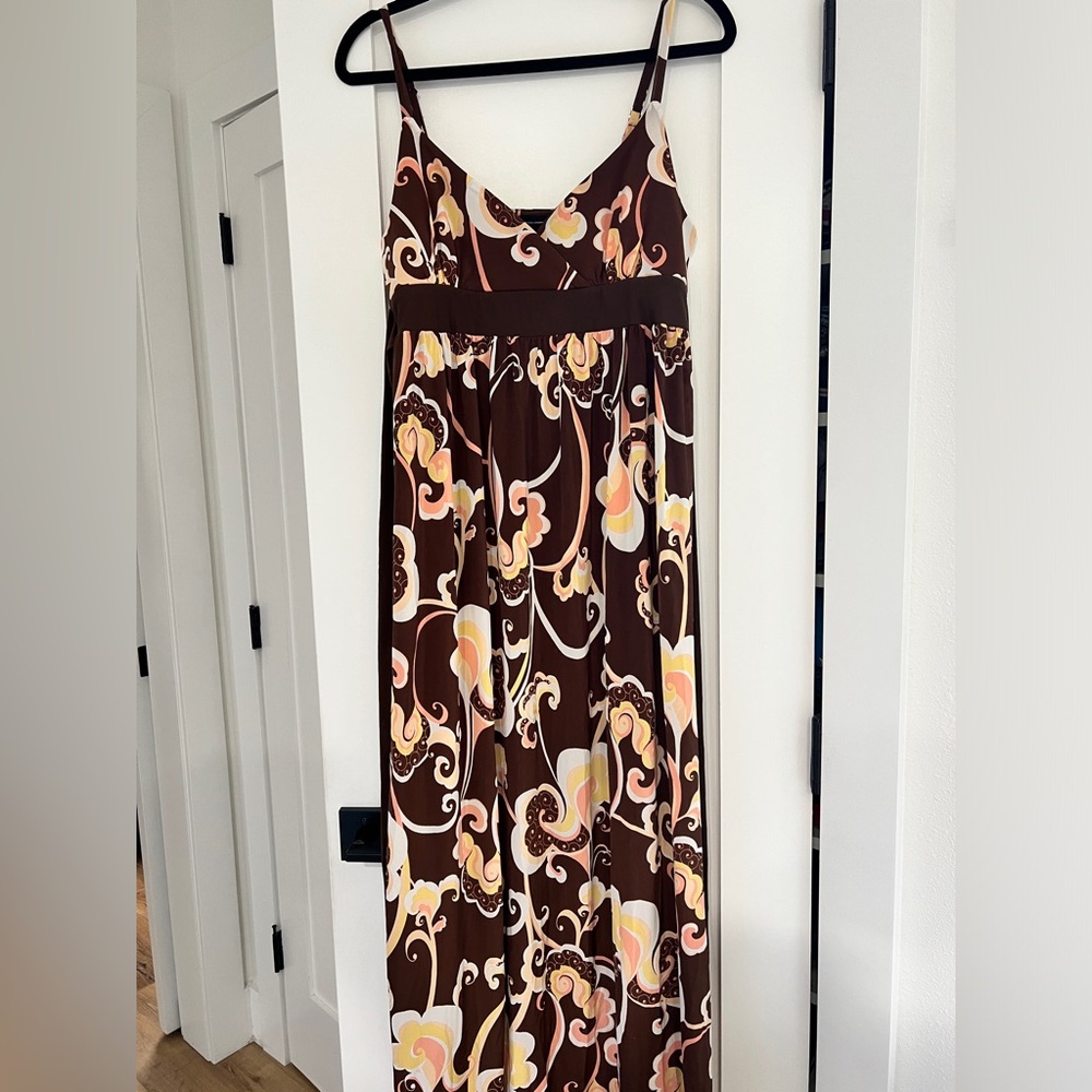 INC Chocolate Melon Floral Maxi